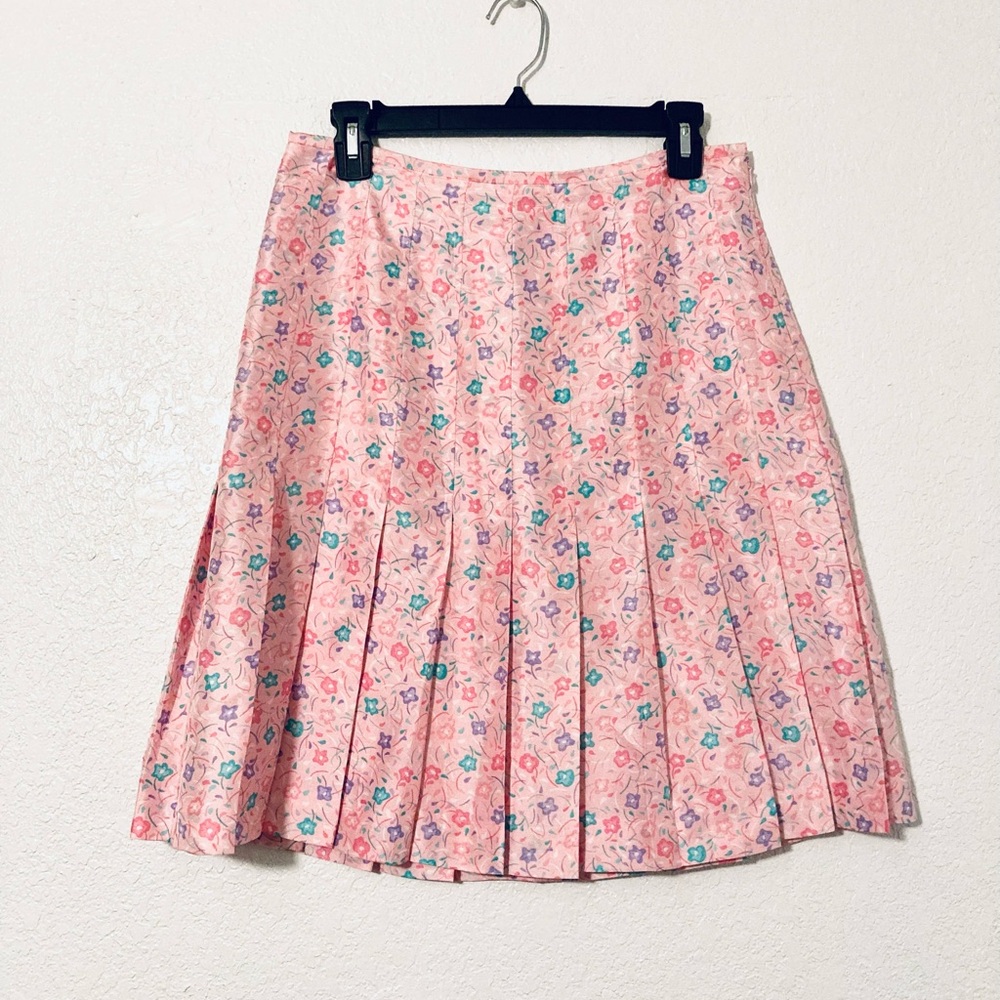 Casual Corner Silk Skirt (Pink Floral)